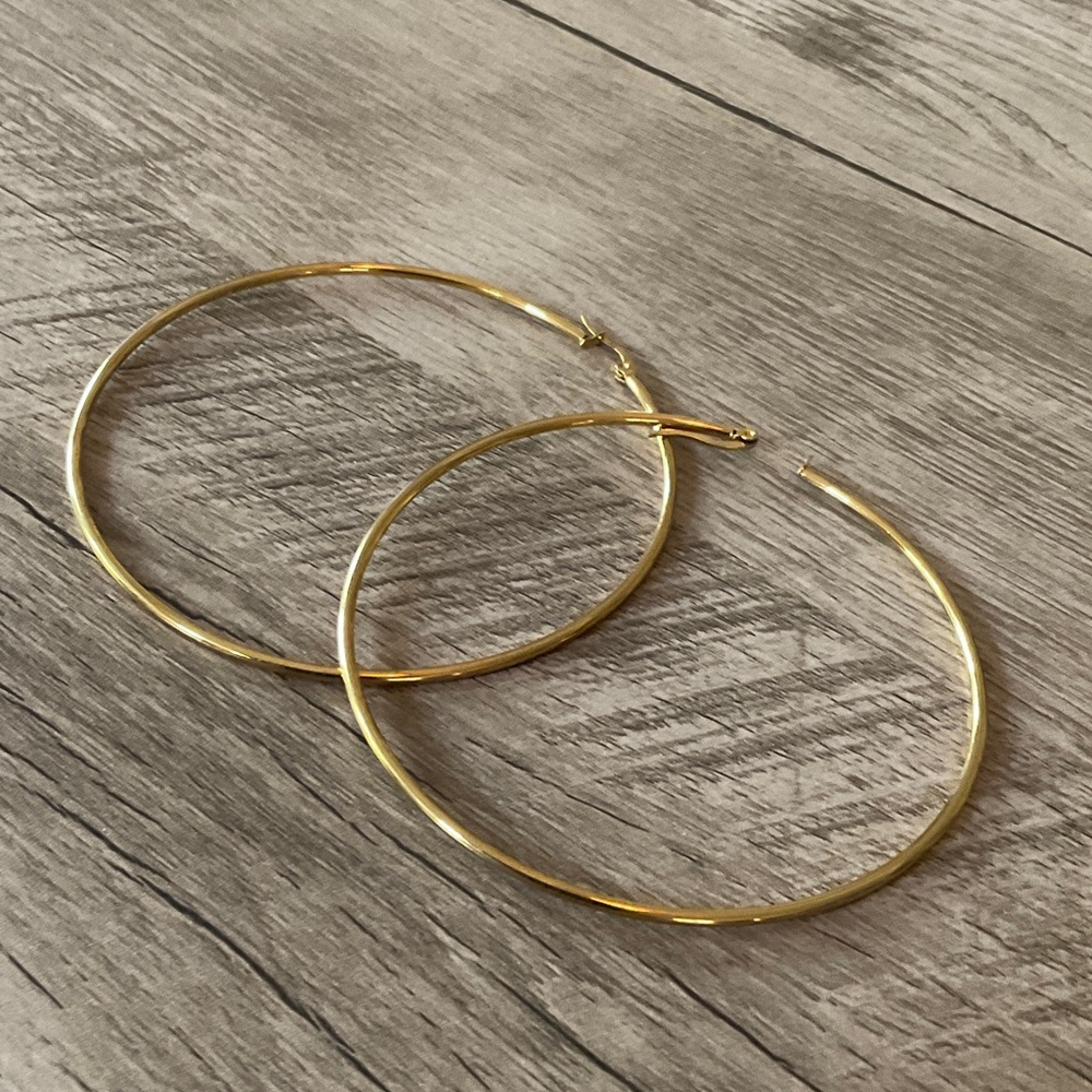 Gold Hoop Earrings - Classic Women's Jewelry